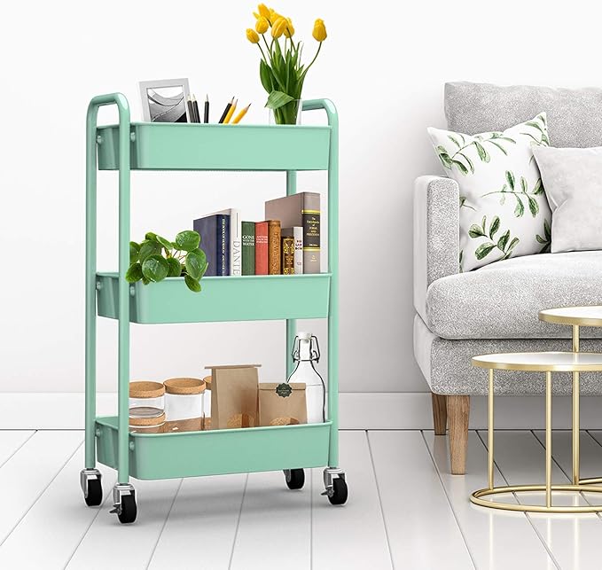 CAXXA 3-Tier Rolling Metal Storage Organizer - Image 4