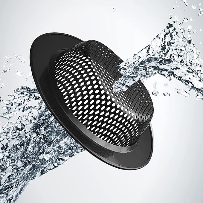 2 Pcs Black Stainless Steel Mesh Sink Drain Strainer, 2.16" Top/1.29" Kitchen - Image 7