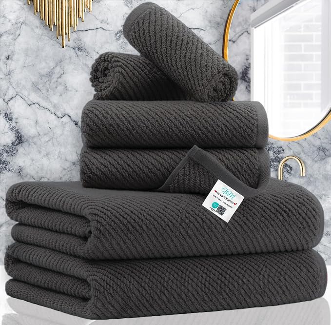 VOOVA & MOVAS Gray Towels by VOOVAMOVAS