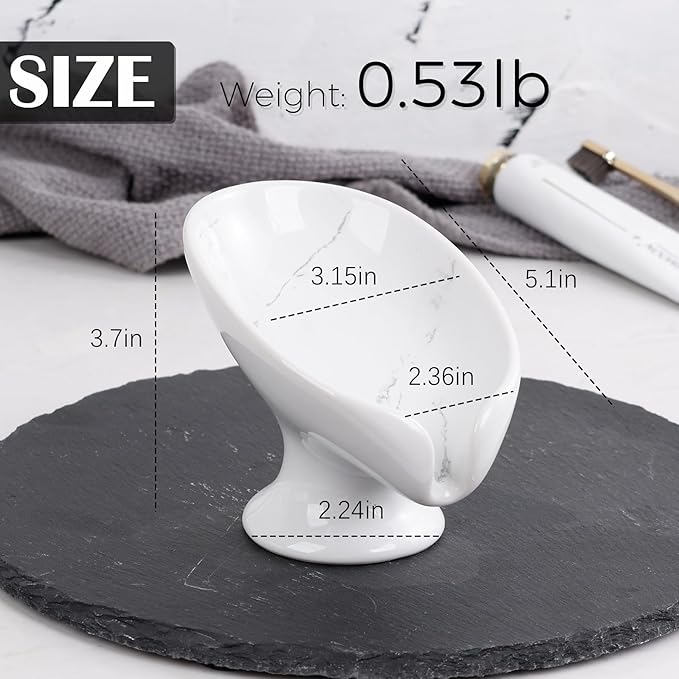 Soap Dish, Self Draining Bar Soap Holder - Image 5