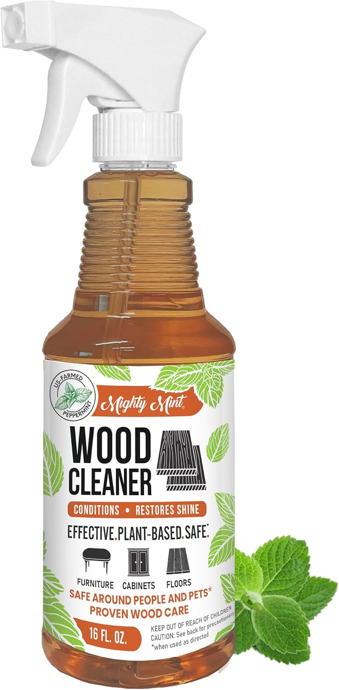 Mighty Mint Wood Cleaner and Conditioner, Spray Cleans and Renews Wood by MightyMint
