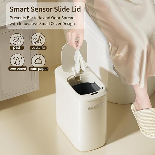 MRBIN Motion Sensor Bathroom Metal Trash Can - Image 2