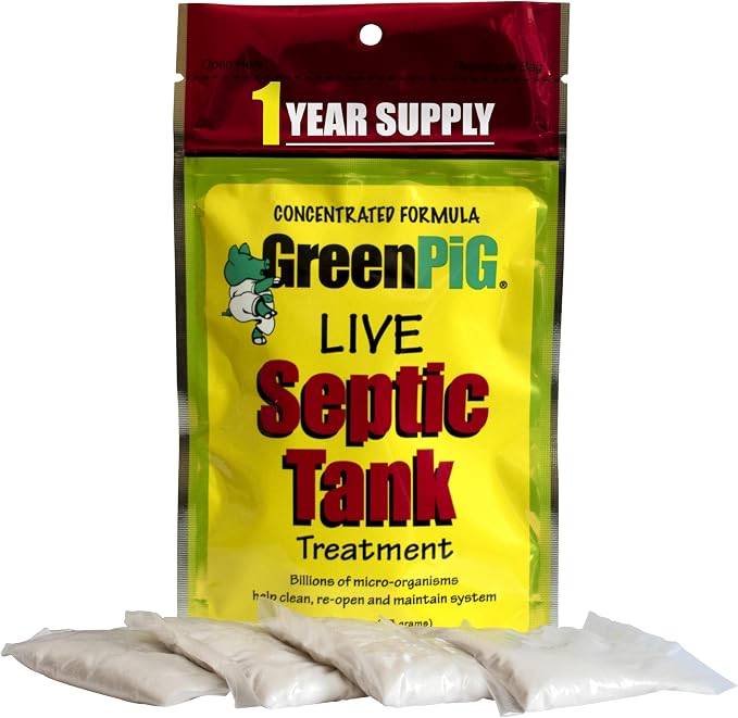 GREEN PIG Septic Tank Treatment Packets, Septic Safe Clog Remover, Prevents by GreenPigSolutions