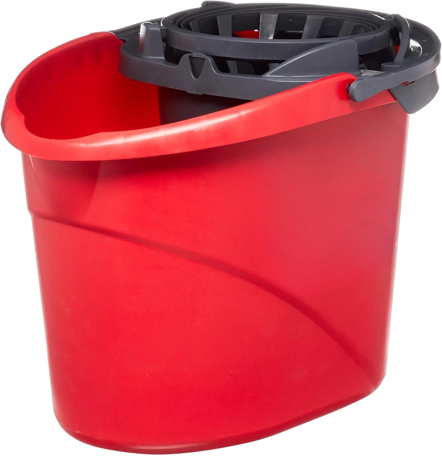 Quick Wring Hands-Free Mop Bucket 2.5 Gallon Red, Mop Bucket with Built-in Wringer for Home Hardwood Laminate Tile Floor Cleaning