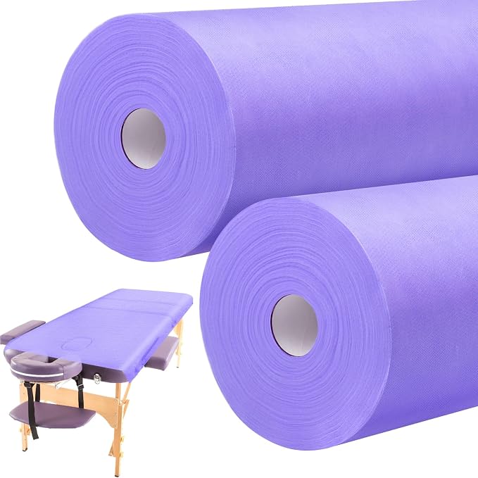 Tudomro 2 Roll Disposable Non Woven Bed Sheets 24 x 71 Inch Massage Table Paper by Tudomro