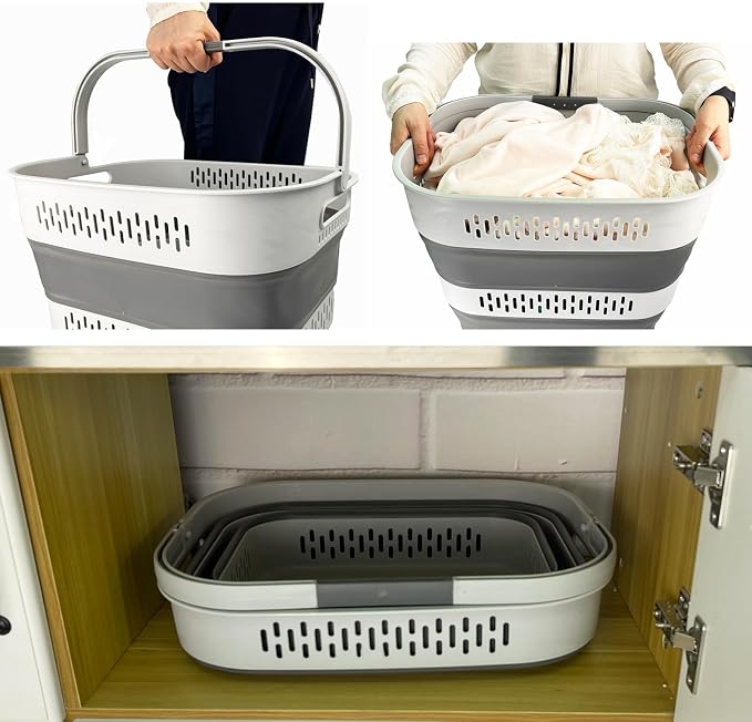 SAMMART 40L Collapsible Plastic Laundry Basket - Image 7