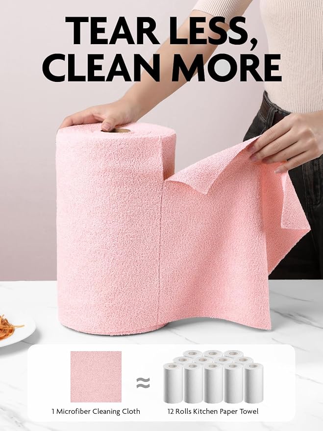 Fantasticlean Microfiber Cleaning Cloth Roll -150 Pack, Tear Away Microfiber - Image 2