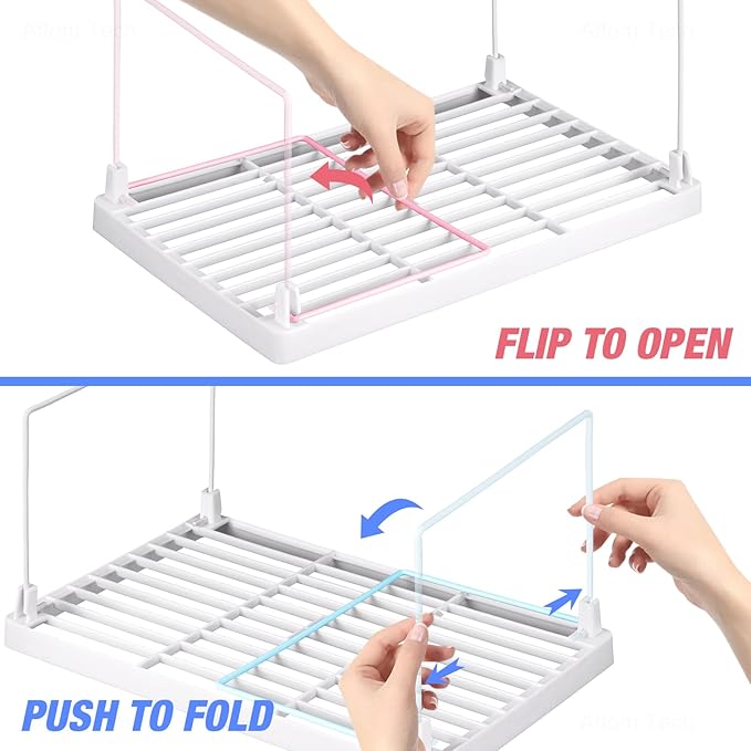 NiHome 4-Pack Stackable Plastic Kitchen Storage Shelf Foldable Rack - Image 5