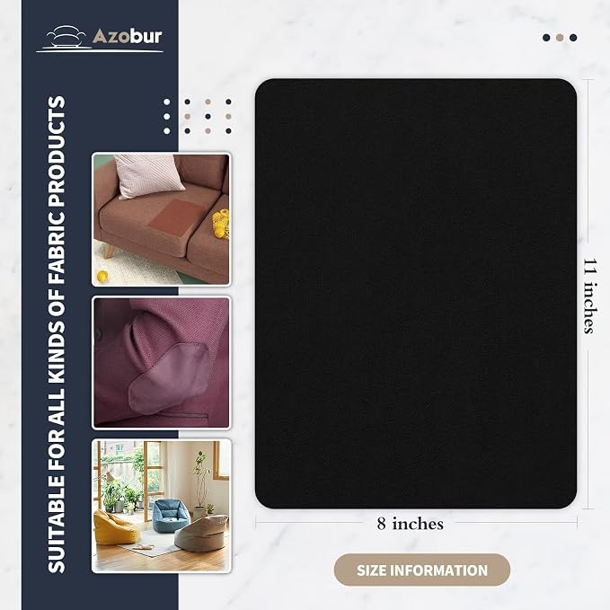 Azobur Velvet Patch, Self-Adhesive Rectangular Flannel Fabric Patch, Automotive - Image 2