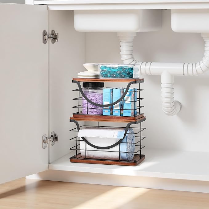 Extra Large Trash Bag Holder Stackable Kitchen Storage, 2 Pack Wall Mounted - Image 5