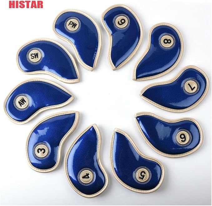 HISTAR 10pcs Crystal Pu Leather Golf Iron Head Covers Set Iron Club Headcover - Image 6