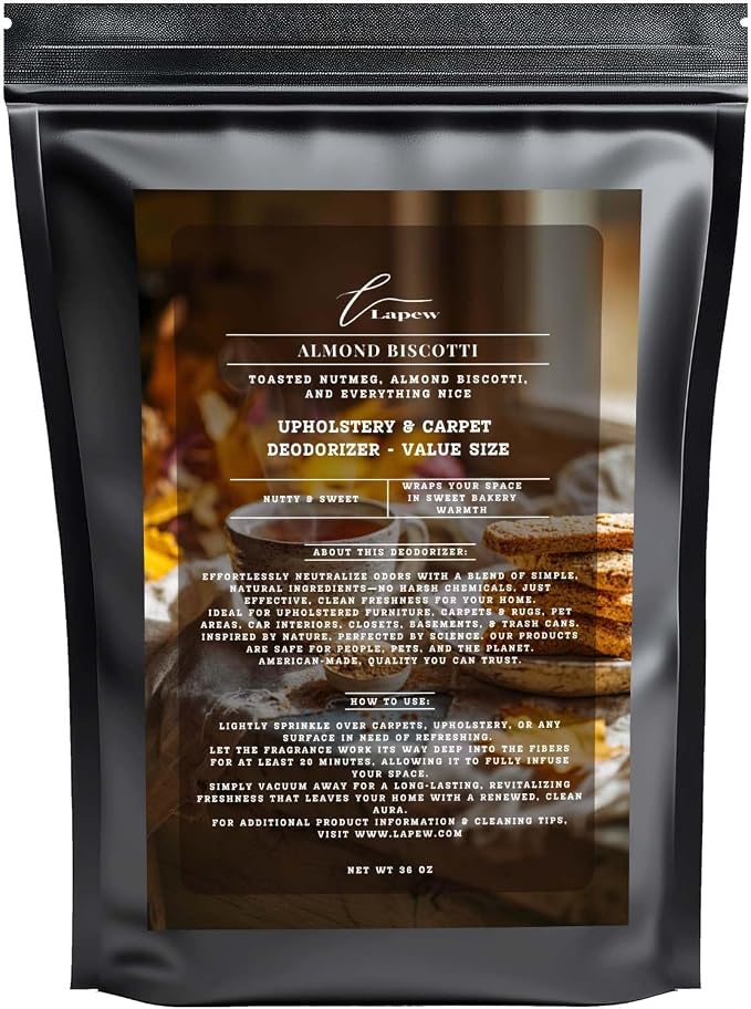Almond Biscotti Carpet Freshener Powder Refill 36 oz | Powerful Odor Eliminator by Lapew