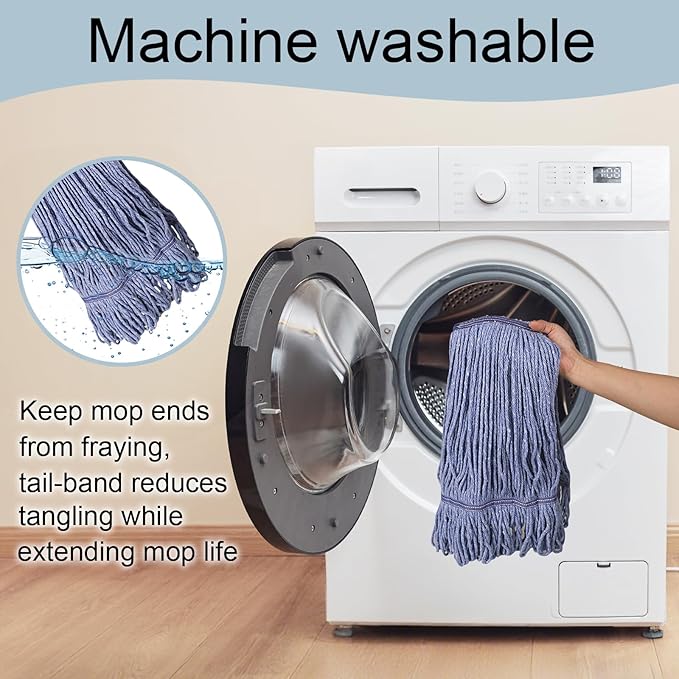 JERIA 8 Pack Heavy Duty Mop Head Replacements, String Mop Head - Image 6