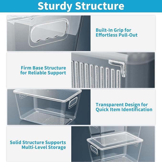 Clear Stackable Storage Bins, Pantry Organizers & Storage Containers, Cabinet - Image 3
