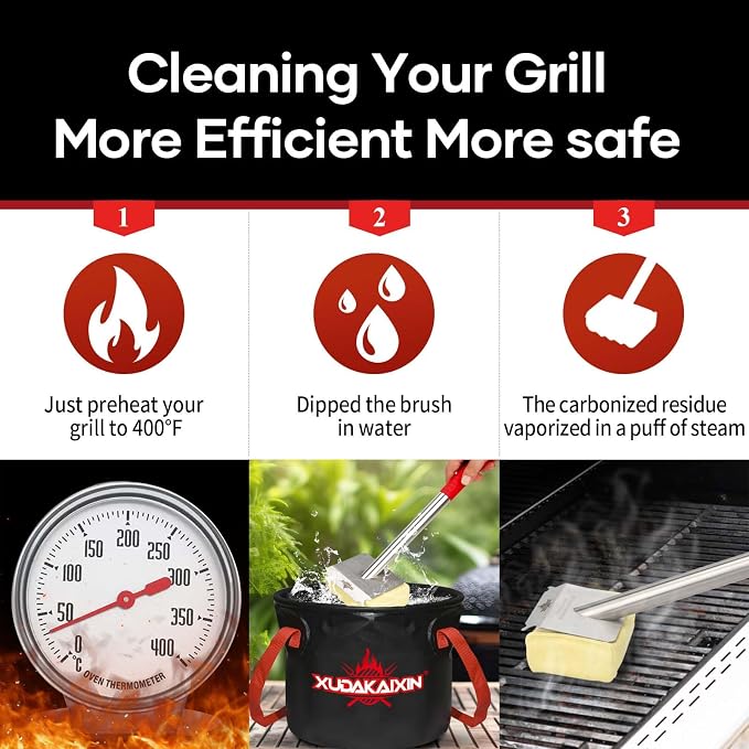 Upgraded Grill Brush Bristle Free, Water-Activated steam Effectively Cleans The - Image 4