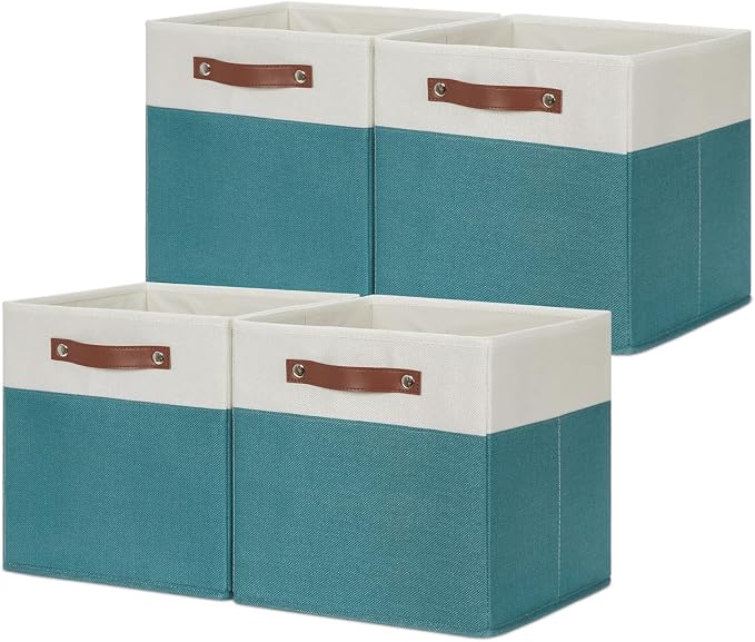 HNZIGE Storage Cubes Bins for Organization Set of 4, Fabric Storage Cube 12 x12 by HNZIGE