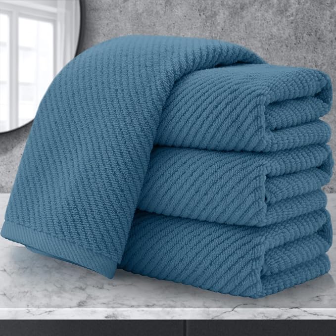 VOOVA & MOVAS Hand Towels for Bathroom Set of 4, Large 18" x 28", 100% Cotton | by VOOVAMOVAS