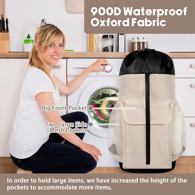 Laundry Backpack Bag, 132L Extra Large Heavy Duty Laundry Backpack - Image 7