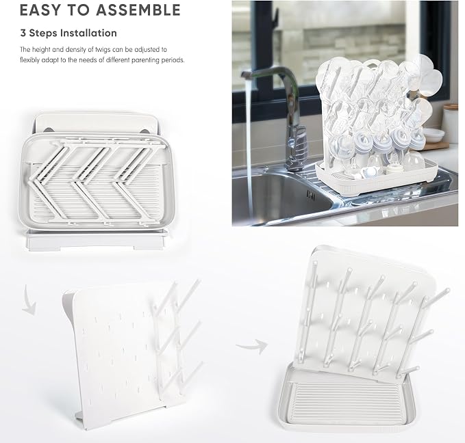 Termichy Baby Bottle Drying Rack: Large Vertical Bottle Dryer Rack Holder - Image 7