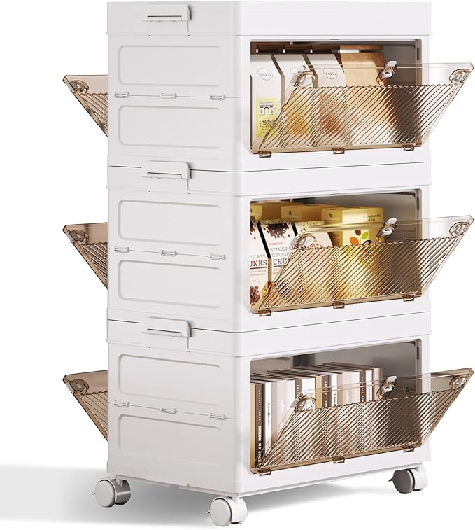 QudraKast 3-Tier Stackable Plastic Storage Bins - 67QT Stackable Storage Bins - by QudraKast