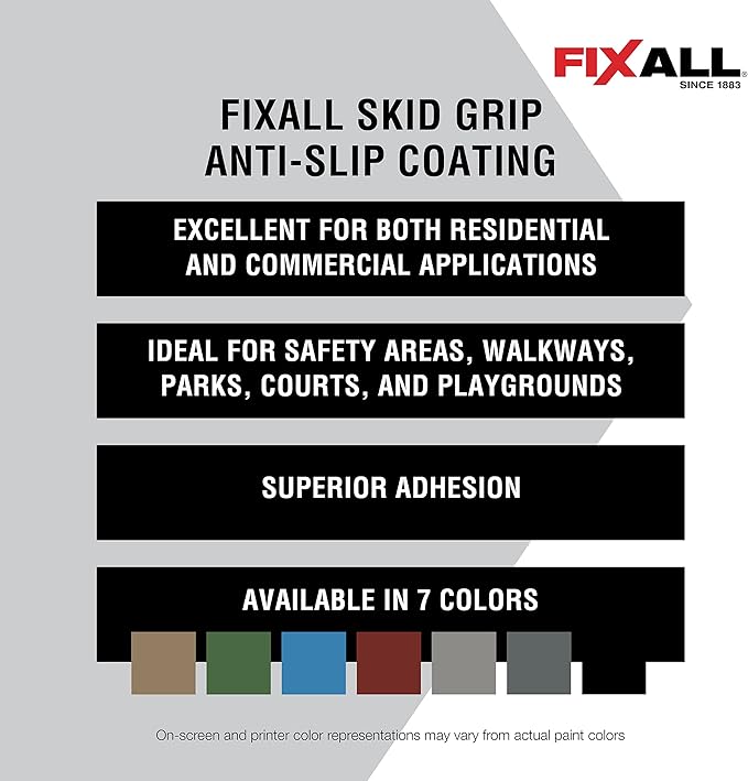 FIXALL Skid Grip Anti-Slip Coating, 1 Gallon, Exceeds ADA Standards, - Image 4
