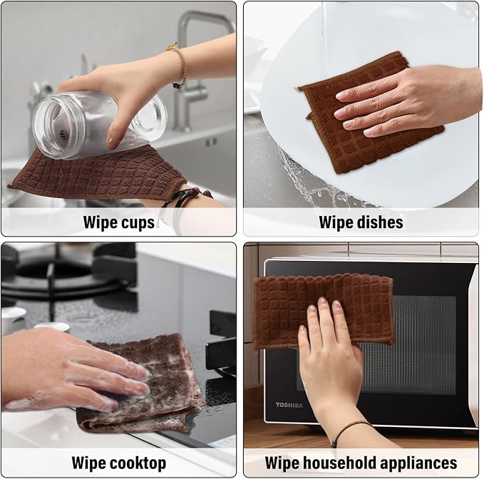 Dish Cloths for Washing Dishes 8 Pack Multipurpose Wire Miracle Cleaning Coths - Image 6