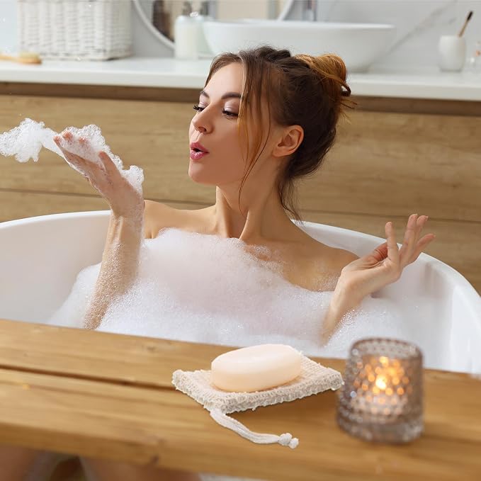 Rtteri 240 Pcs Soap Exfoliating Bag, Natural Sisal Soap Pouch Saver Body Shower - Image 3