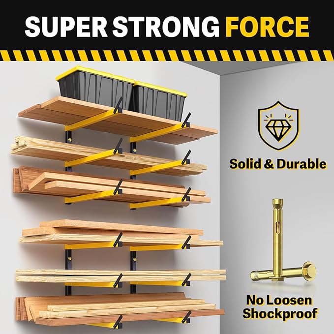 GREENER Lumber Storage Rack Folding Wood Storage Racks Wall-Mounted Metal Racks - Image 5