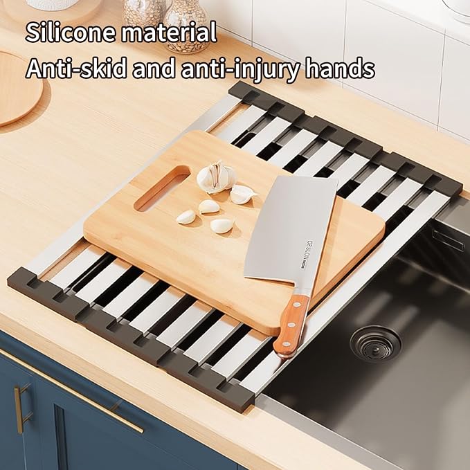 Foldable Dish Drying Rack, Over The Sink Dish Drying Rack ，Dish Drying mat，Dish - Image 5
