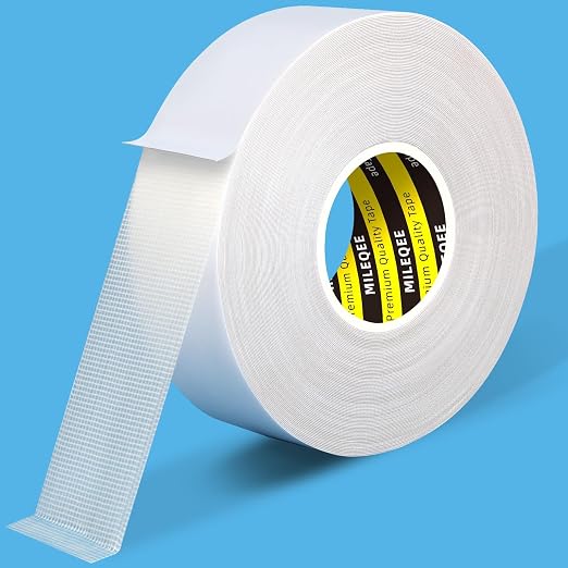 Double Sided Tape High Tack, 1.18in x 66FT, Universal Mounting Tape Clear by MILEQEE