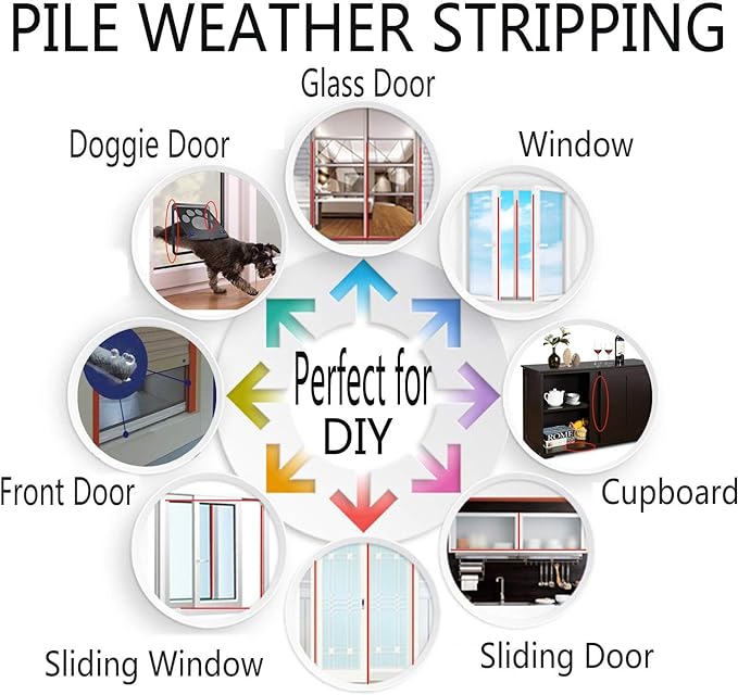Self-Adhesive Pile Weather Stripping Seal - Image 6
