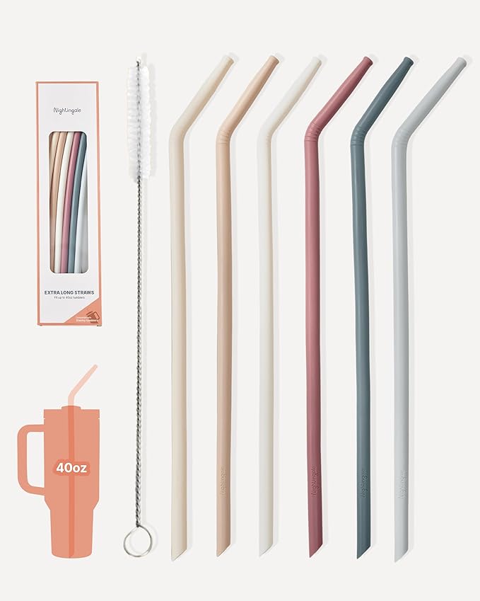 Nightingale 14” Silicone Tumbler Straws by Nightingale