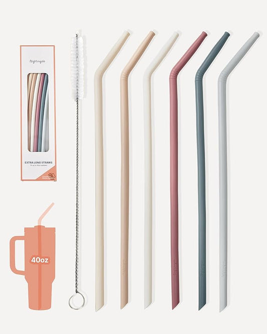 Nightingale 14” Silicone Tumbler Straws by Nightingale