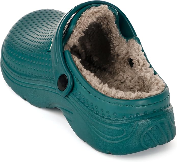 Womens Mens Fur Lined Clogs Waterproof Garden Shoes Winter Warm Fleece Lining - Image 3
