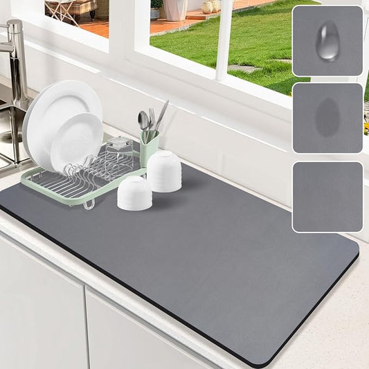 Dish Drying Mat for Kitchen Counter, Hide Stain Anti Absorbent for Kitchen by Etomiel