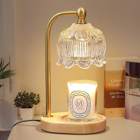Candle Warmer Lamp with Timer Dimmable, Antique Brass Candle Lamp, Wax Melt by MEIXISUE