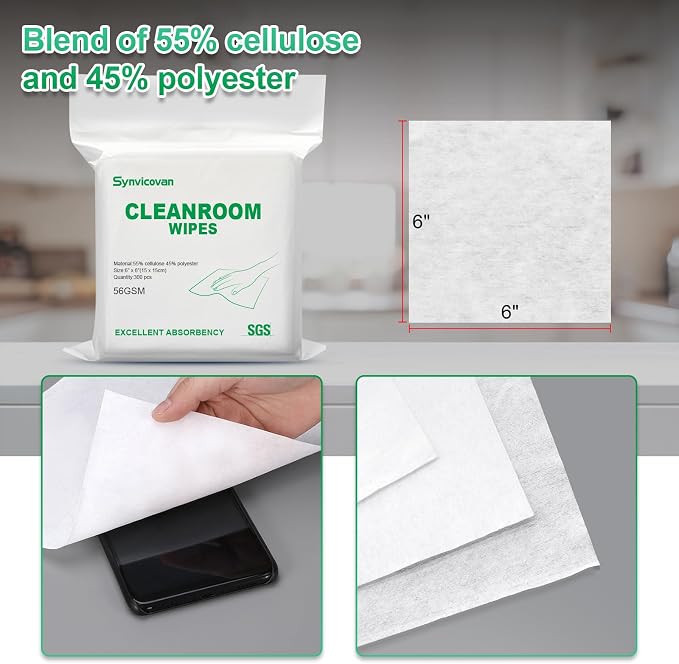 Cleanroom Wipes 6"x6" Lint Free Wipes - Image 3