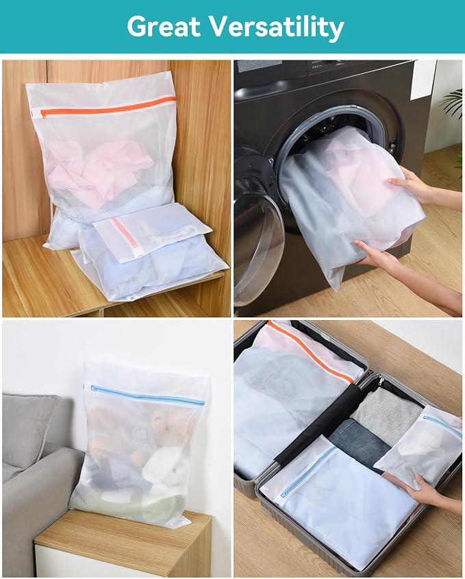 OTraki 9 PCS Mesh Laundry Bags for Delicates 4 Sizes Laundry Bags Mesh Wash Bags - Image 7