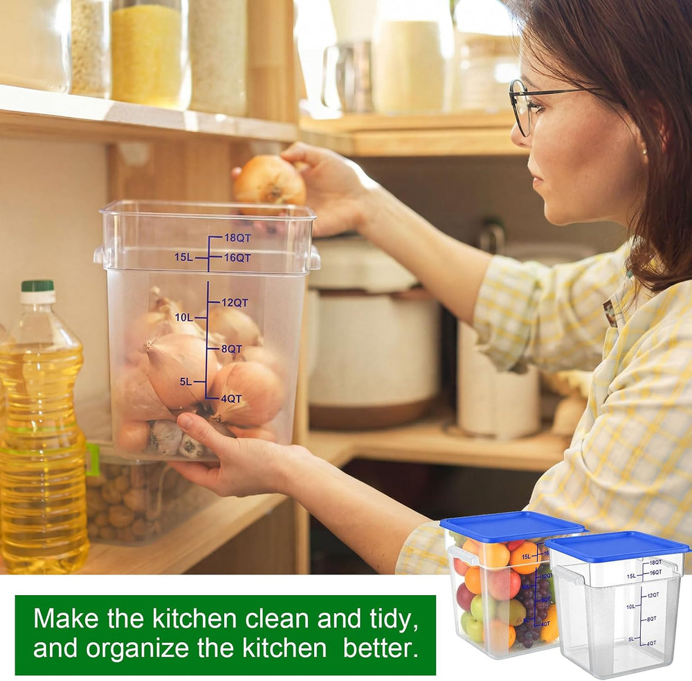 FoldTier 2 Pieces Square Food Storage Containers Polycarbonate Clear food Con...