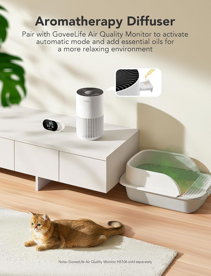GoveeLife Mini Air Purifier for Bedroom, Smart Filter Air Purifier - Image 7