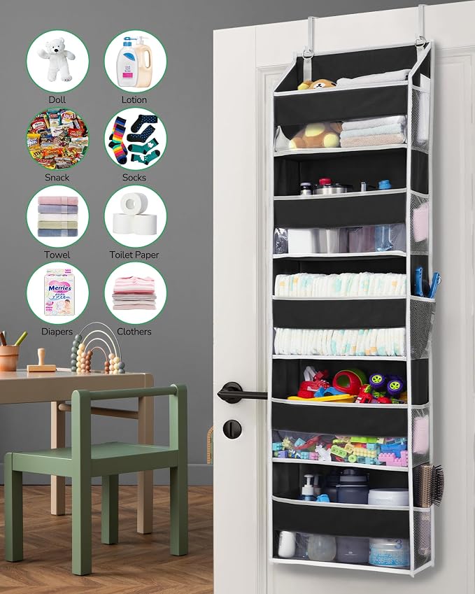 ULG 1 Pack Over The Door Organizer – 5 Shelf Door Organizer Hanging & 10 Side - Image 3
