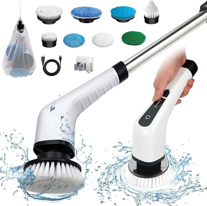 Electric Spin Scrubber, Cordless Bath Tub Power Scrubber by FocusonMakingHouseworkEasy