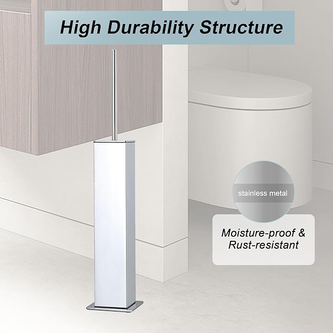 Chrome Toilet Brush and Holder, Toilet Bowl Brush - Image 2