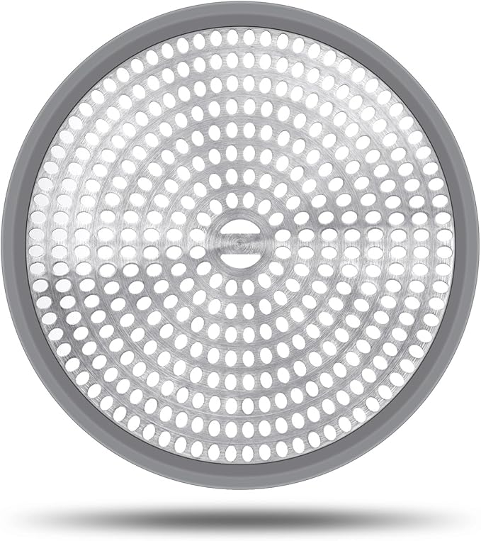 LEKEYE Shower Hair Catcher Drain Protector Strainer-Steel & Silicone 2 Pack - Image 2