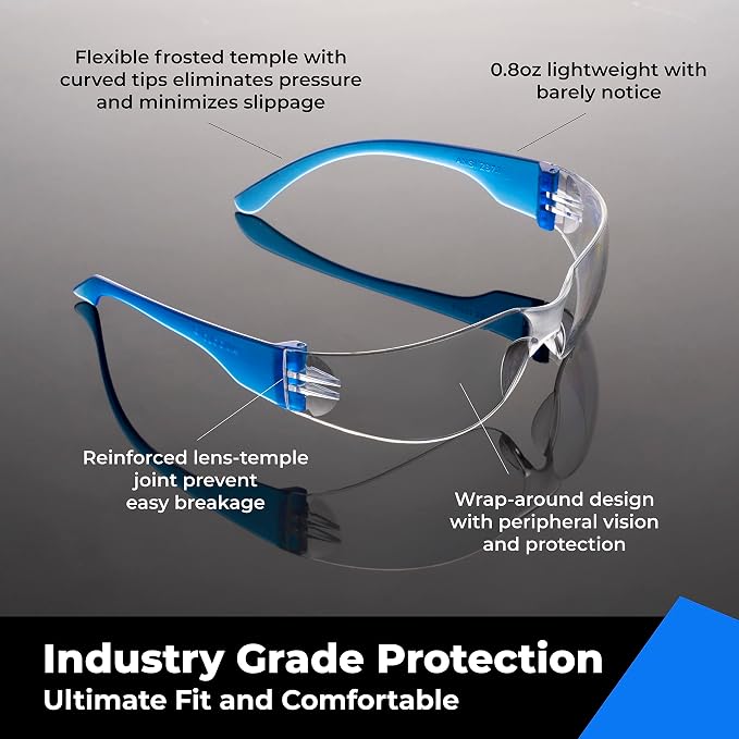 amoolo Safety Glasses for Men Bulk of 24, Protective Eyewear for Men Women - Image 2