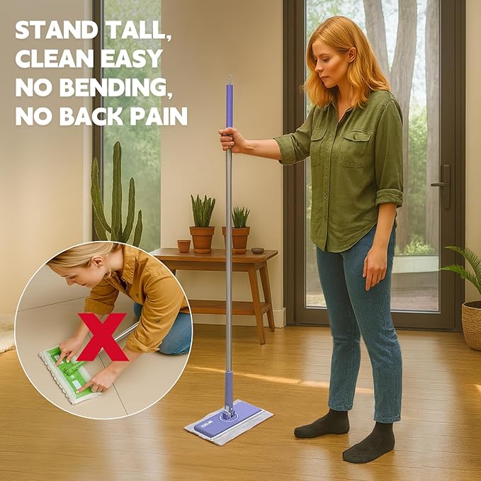 Sweeper Mop, Touch-Free Attach & Remove Cloth Instantly, Compatible - Image 7