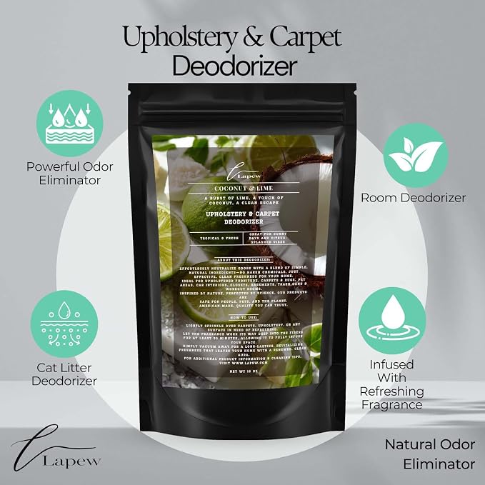 Coconut & Lime Carpet Freshener Powder: Powerful Odor Eliminator - Image 4
