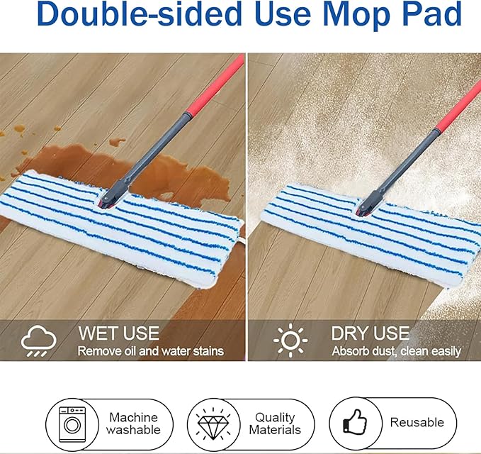 4 Pack Microfiber Mop Pads for O Cedar Mop Replace Head, Flip Mop Refills - Image 3