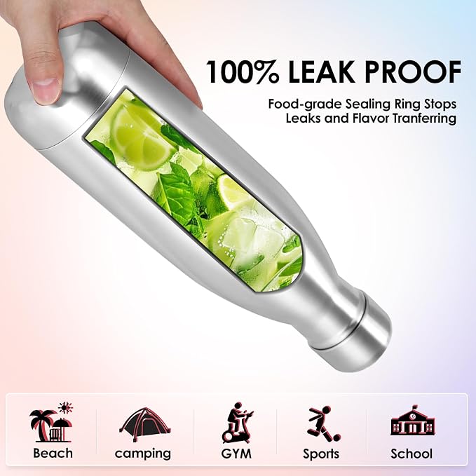 25oz Cola-Bottle Shaped Stainless Steel Leak-proof Water Bottle, Double Wall - Image 5