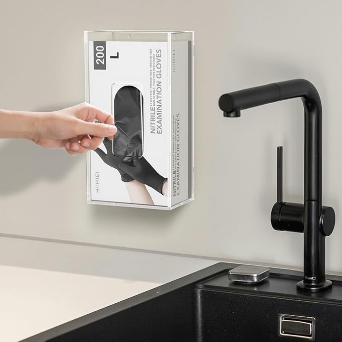 HIIMIEI Glove Holder for Wall Mount: Magnetic Gloves Box Holder, Acrylic - Image 5